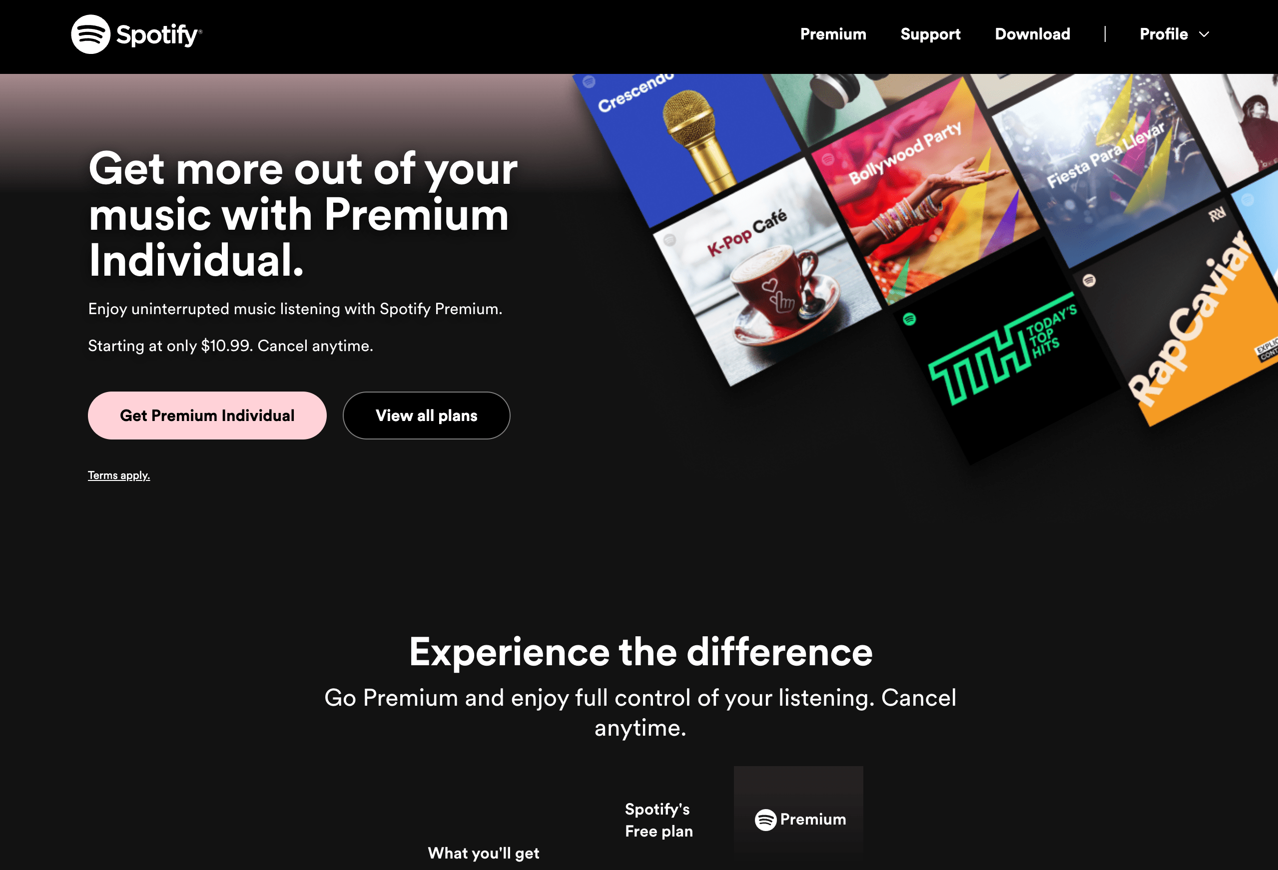 Spotify Landing Page Whitespace