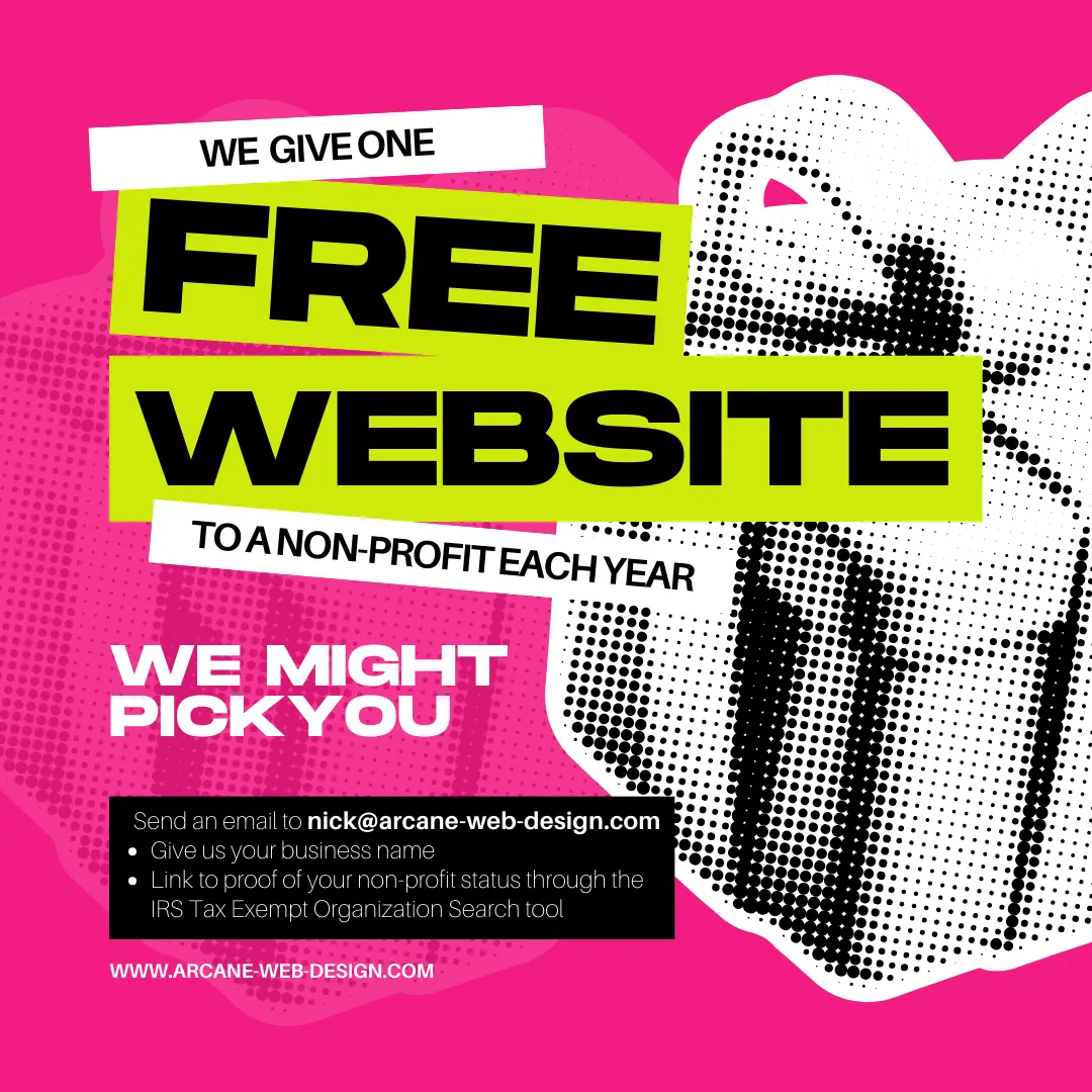 We give one free website to a non-profit each year.